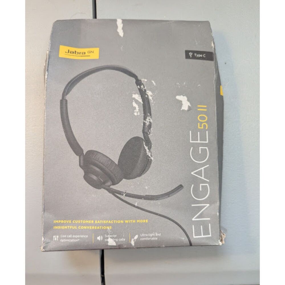 Jabra Engage 50 II Wired Stereo Headset USB-C Noise Cancelling 3-Mic Open Box